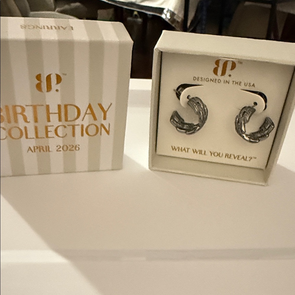Birthday Collection April 2026 Silver Hoop Earrings